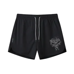 Electronic Skull Graphic Shorts