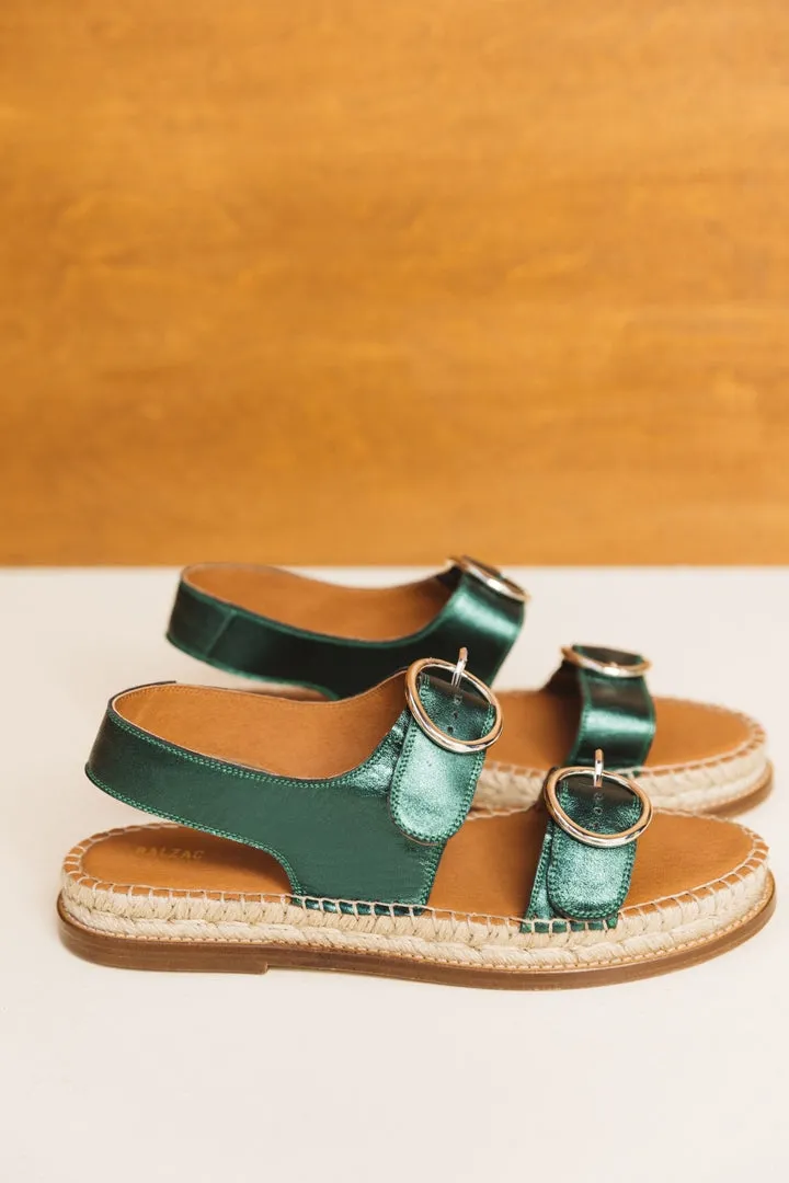 espadrilles galerie vert métallisé