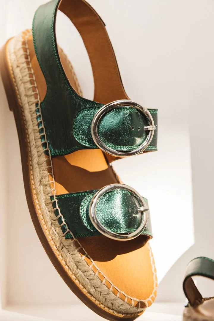 espadrilles galerie vert métallisé