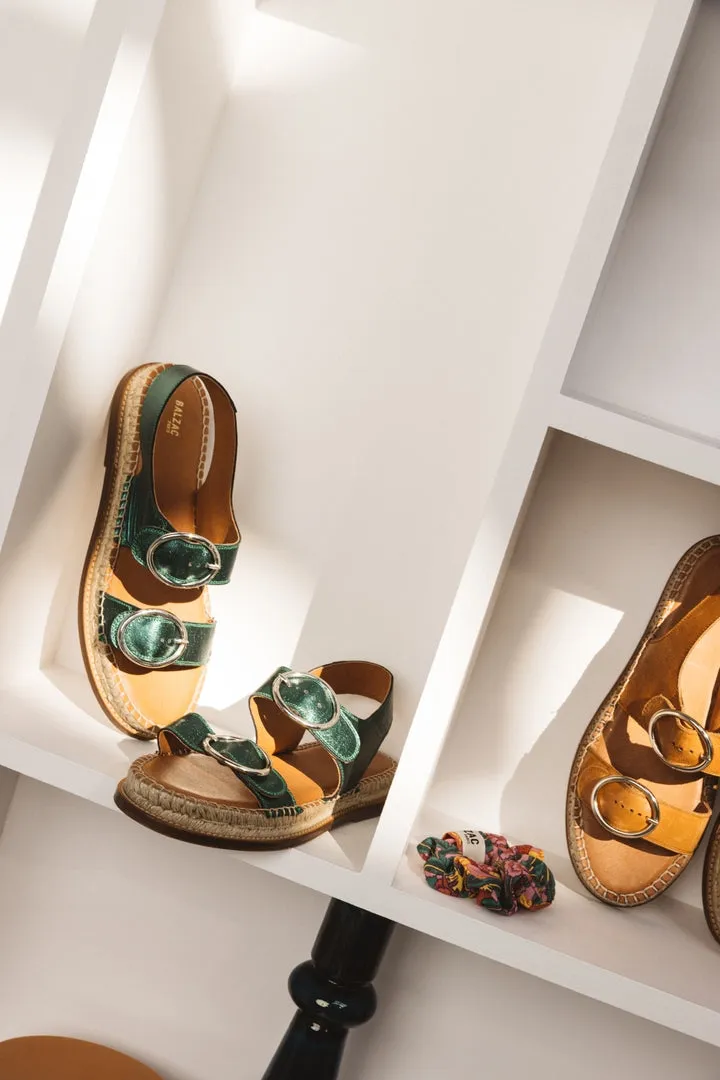 espadrilles galerie vert métallisé