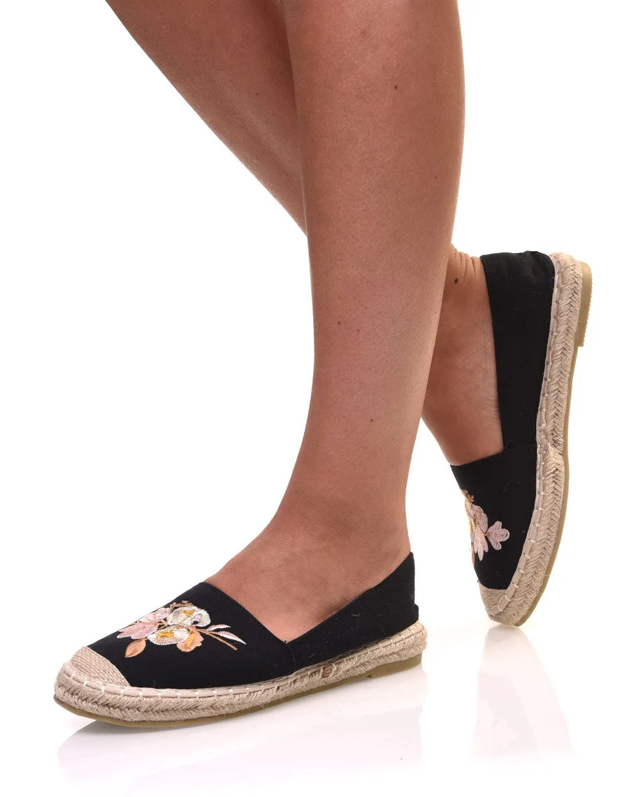 Espadrilles noires brodées