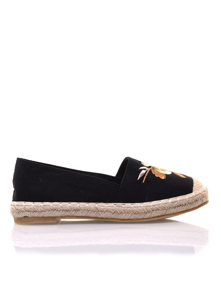 Espadrilles noires brodées
