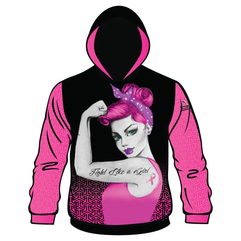 Evo9x F.L.A.G Full Dye Sublimated Long Sleeve Hoodie Pink/Black