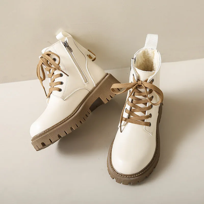 Fleece Lined Combat Boots