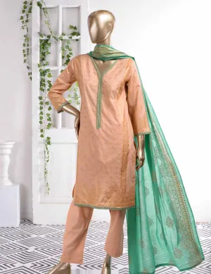 FM-1A - Ethnic Tales | 3 Pc Unstitched Gold Printed Lawn Dress