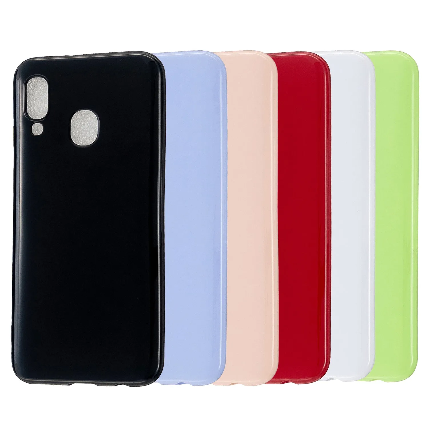 For Samsung A20E/A40/A70 Cellphone Cover Soft TPU Phone Case Simple Profile Scratch Resistant Full Body Protection Shell Sakura pink