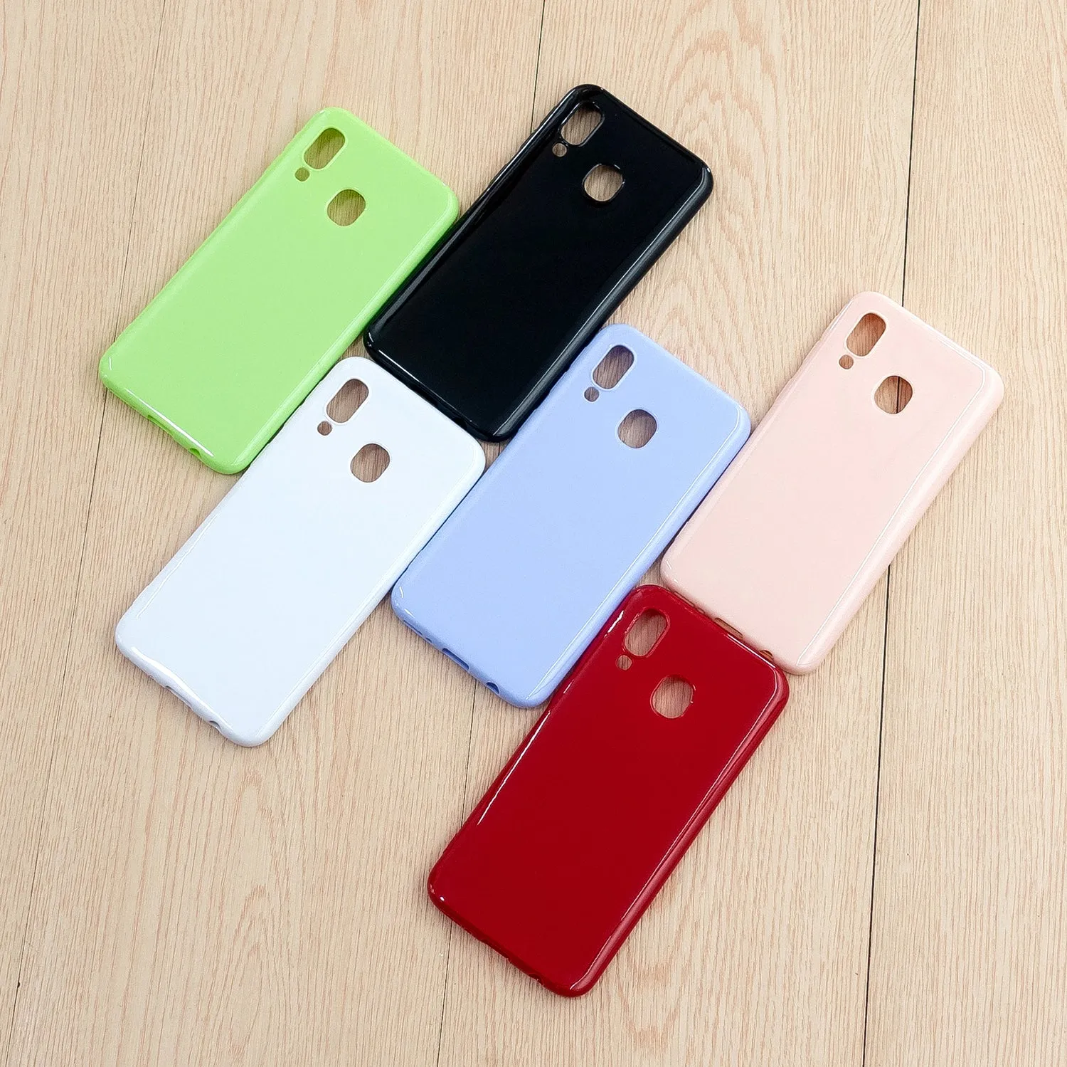 For Samsung A20E/A40/A70 Cellphone Cover Soft TPU Phone Case Simple Profile Scratch Resistant Full Body Protection Shell Sakura pink