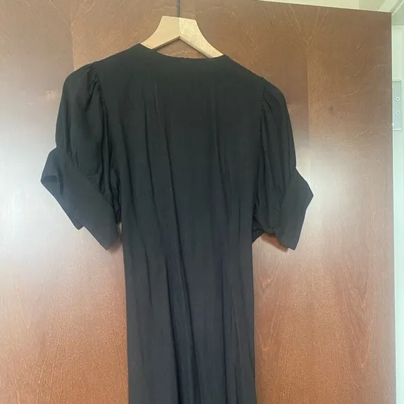 Free People Vintage Summer Midi Dress black xs