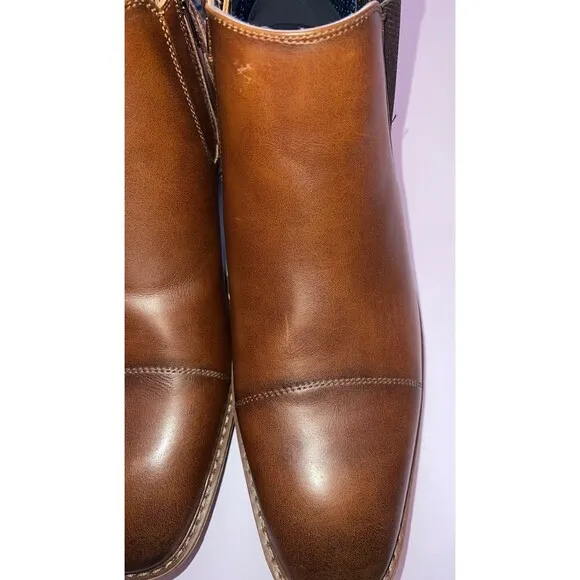 FREEMAN Corbin Chelsea Brown Dress Boots Men's Size 12 Zip Up NEW NO BOX.