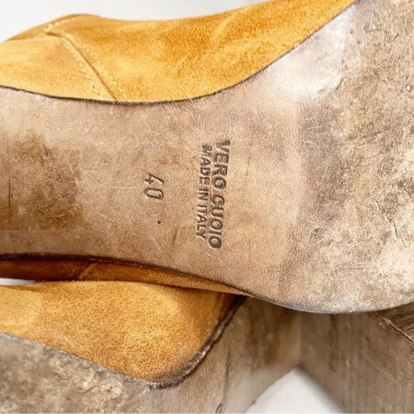 Free People Dakota suede high ankle Heeled Boots in size 10 (40) made Italy