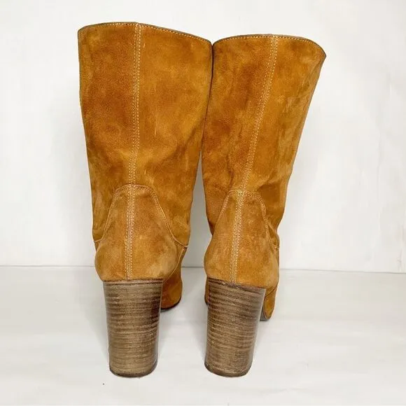 Free People Dakota suede high ankle Heeled Boots in size 10 (40) made Italy