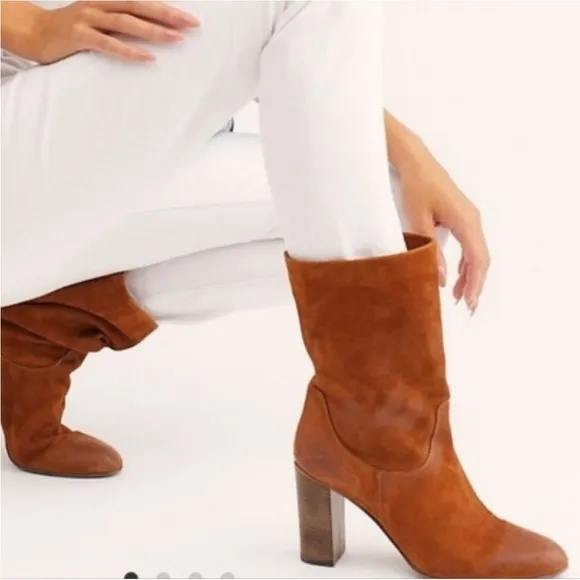 Free People Dakota suede high ankle Heeled Boots in size 10 (40) made Italy