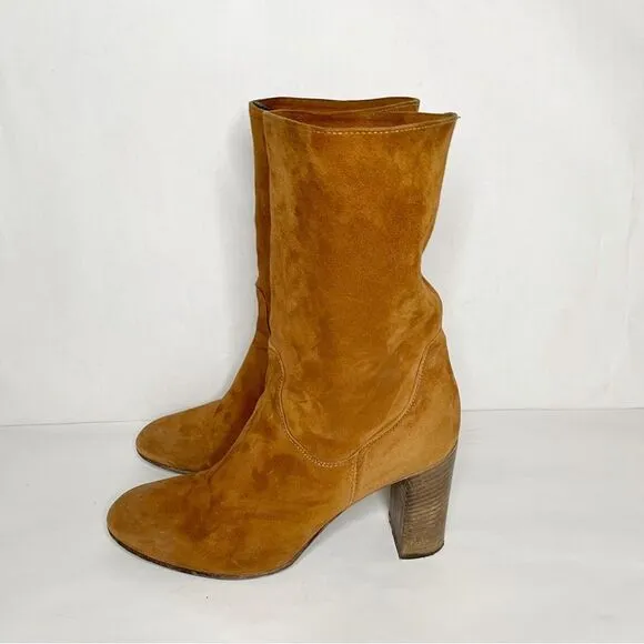 Free People Dakota suede high ankle Heeled Boots in size 10 (40) made Italy
