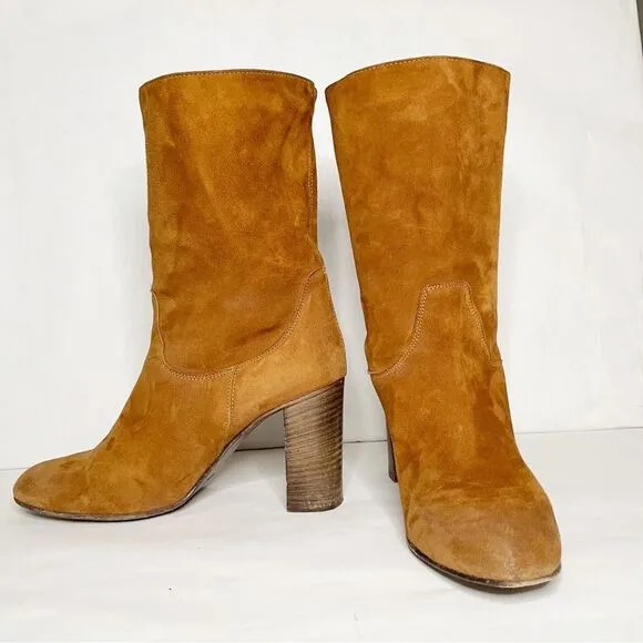 Free People Dakota suede high ankle Heeled Boots in size 10 (40) made Italy