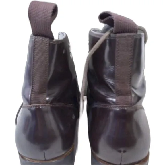 G-star Raw 12 Manor Dryden Hi Shine Boots Brown Premium Leather Dress Shoes EUC