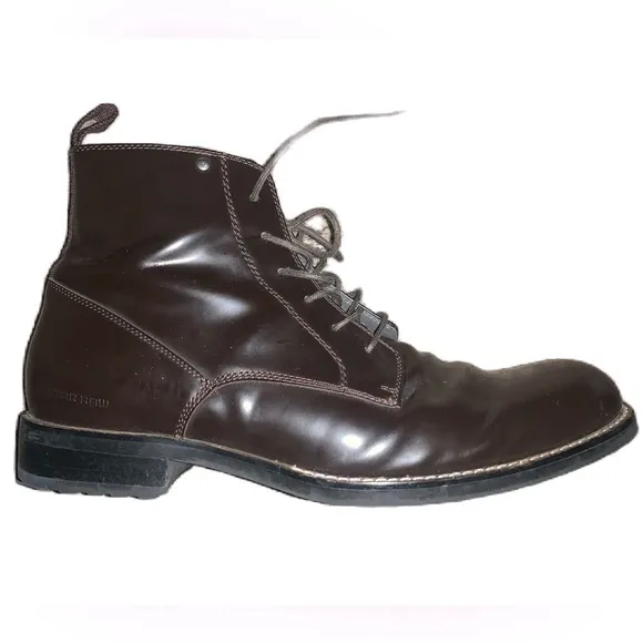 G-star Raw 12 Manor Dryden Hi Shine Boots Brown Premium Leather Dress Shoes EUC