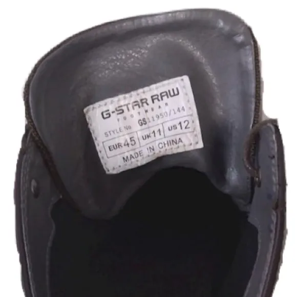 G-star Raw 12 Manor Dryden Hi Shine Boots Brown Premium Leather Dress Shoes EUC