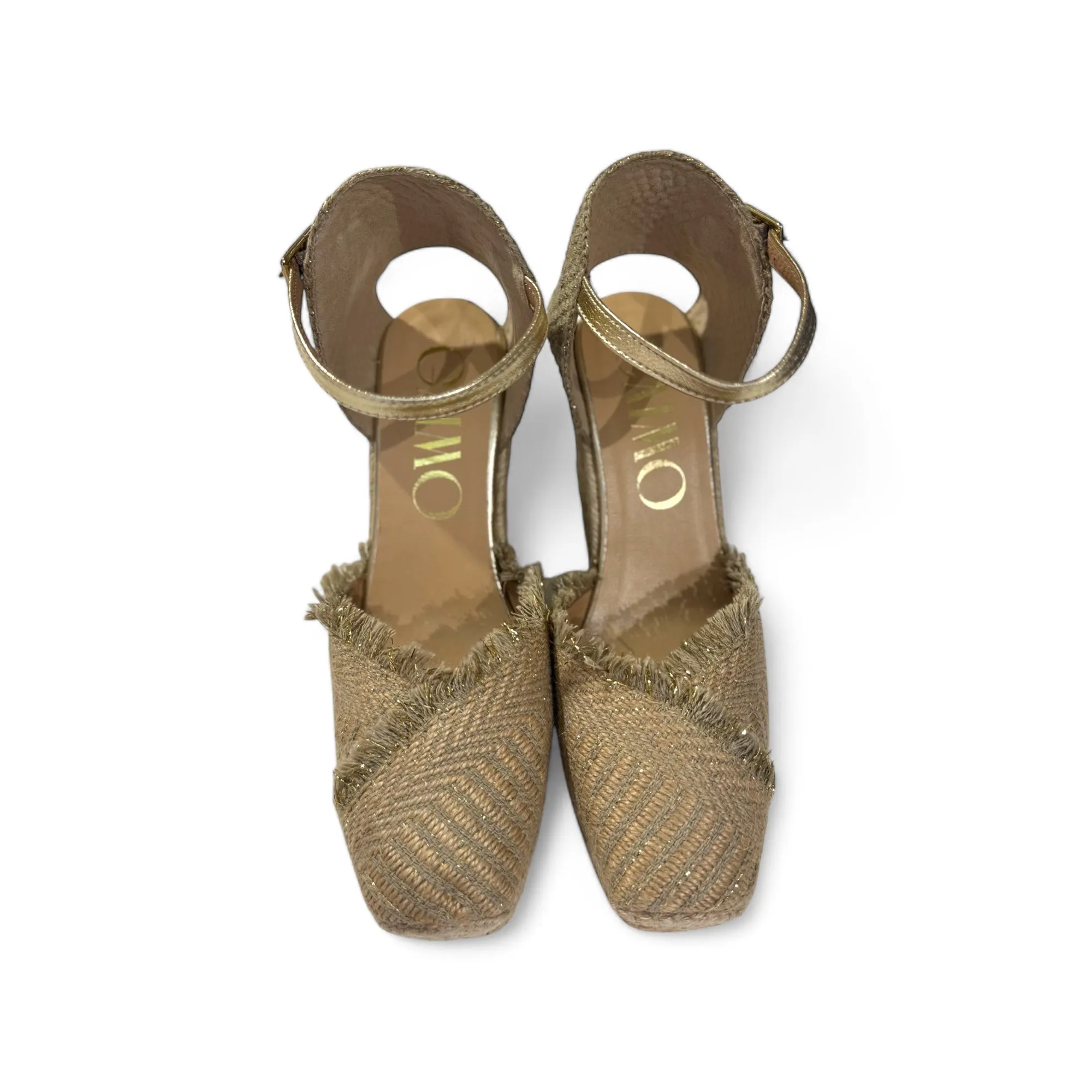 Gaimo Lavonn Gold Fabric Wedge Espadrille Shoes