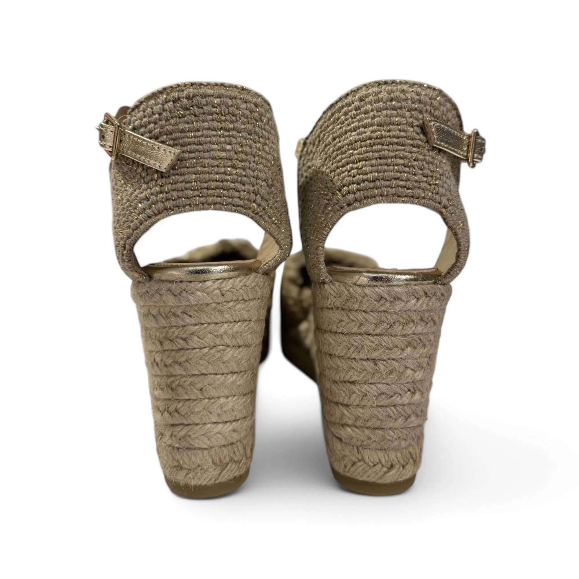 Gaimo Lavonn Gold Fabric Wedge Espadrille Shoes