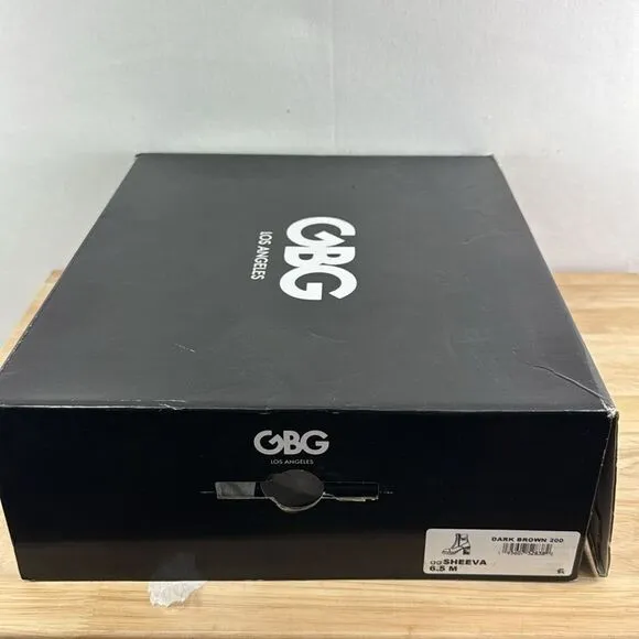 GBG Los Angeles Sheeva Lace Up Lug Sole Booties- Dark Brown- Size 6.5 M- NIB