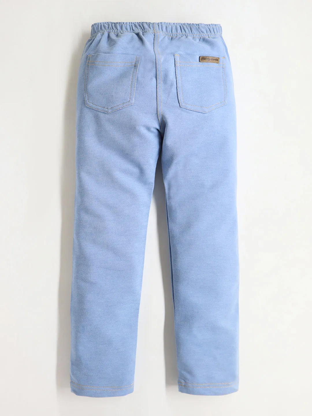 Girls Light Blue Ankle Length Jeggings