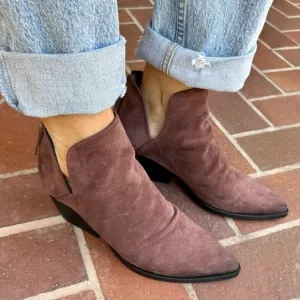 Golo Suede Tucson Ankle Boots Purple Eggplant Block Heel Western Back Zip Size 8