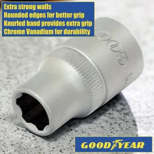 Goodyear 1/2" Dr. 11mm Socket Chrome Vanadium 6 Point Socket