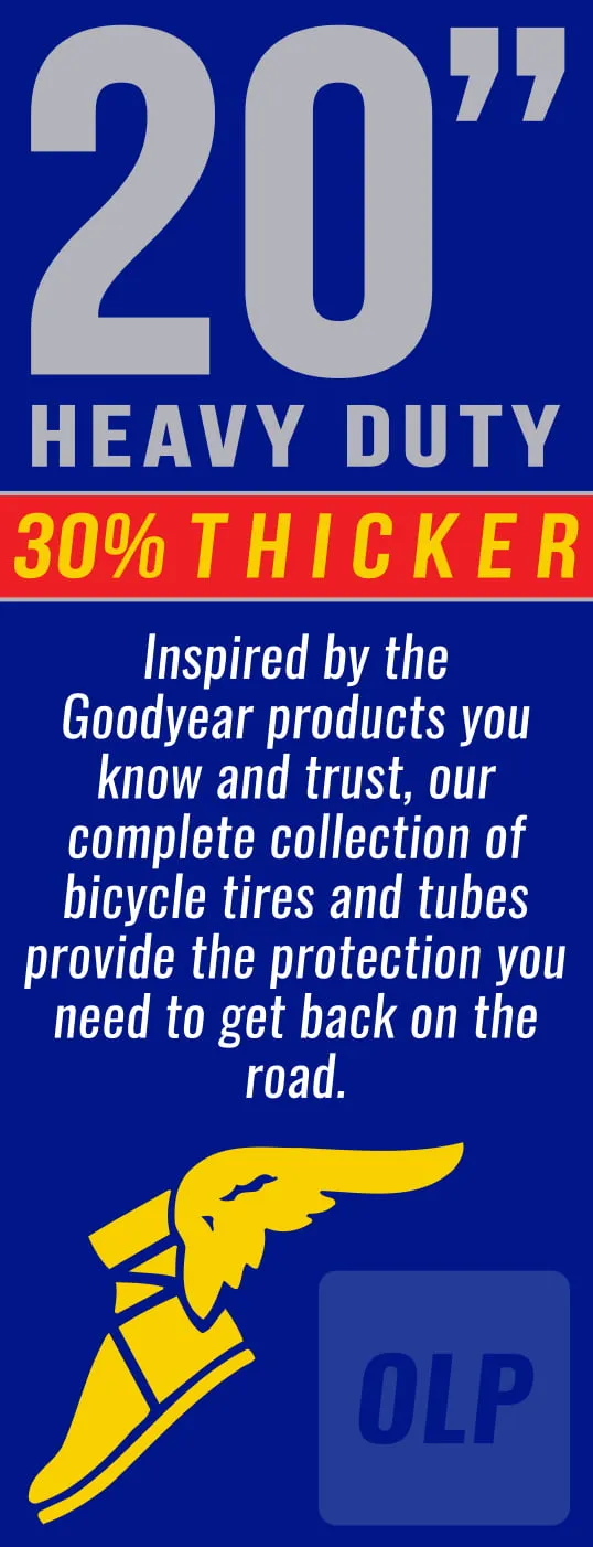 Goodyear 20" X 1.75-2.125 Heavy Duty Bike Tube, 2 Pack