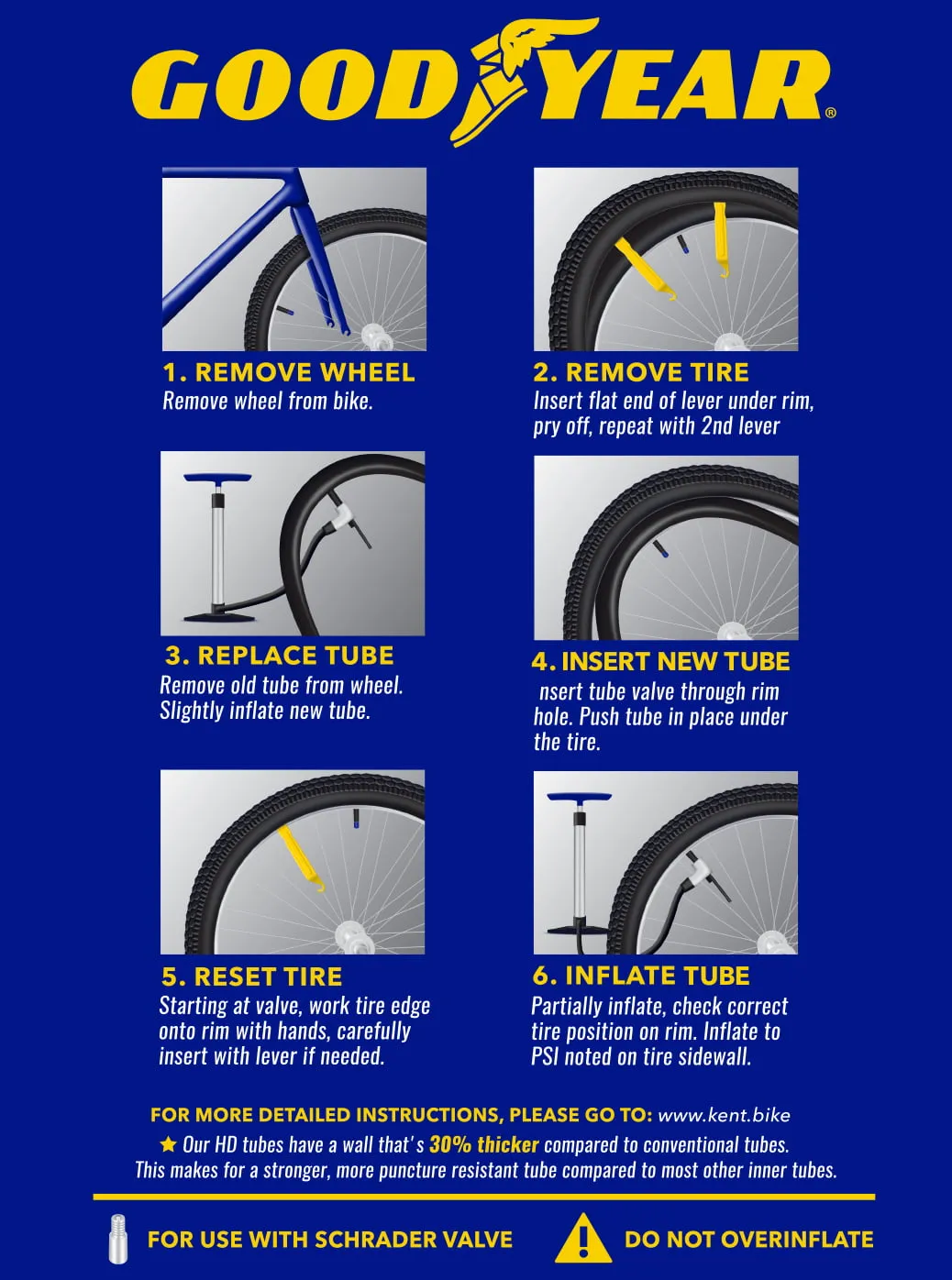 Goodyear 24" X 1.75-2.125 Heavy Duty Bike Tube