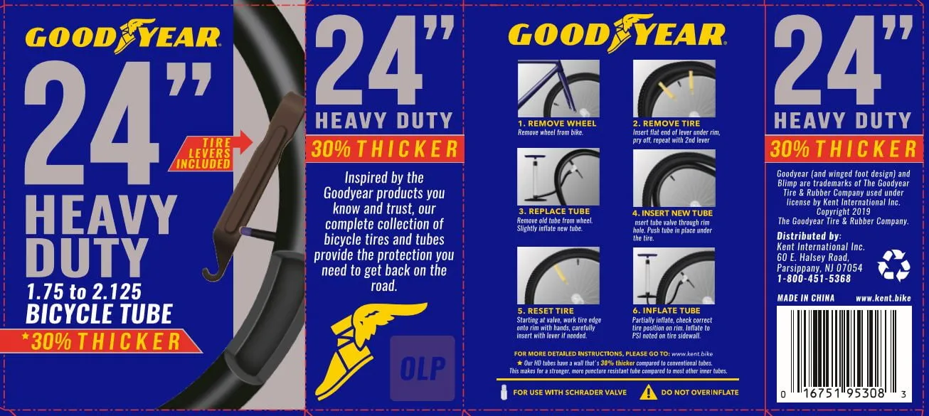 Goodyear 24" X 1.75-2.125 Heavy Duty Bike Tube