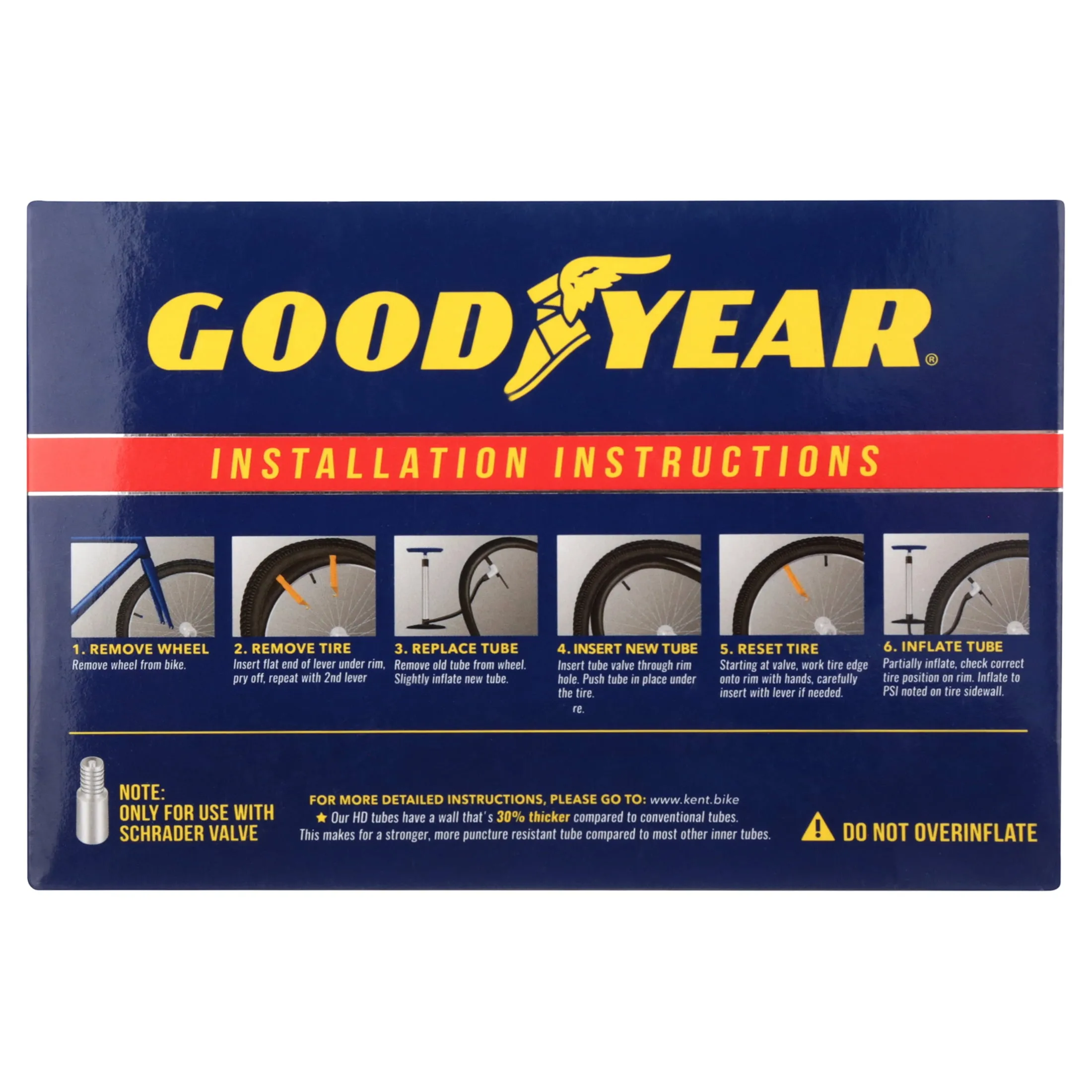 Goodyear Bicycle Tubes 26" x 1.9"-2.3" Heavy Duty Bike Tube, 2 Pack with levers