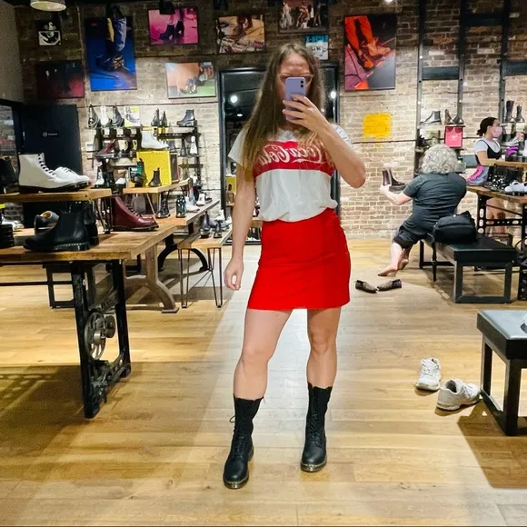 H&amp;M True Strawberry Red Pencil Skirt High Waist
