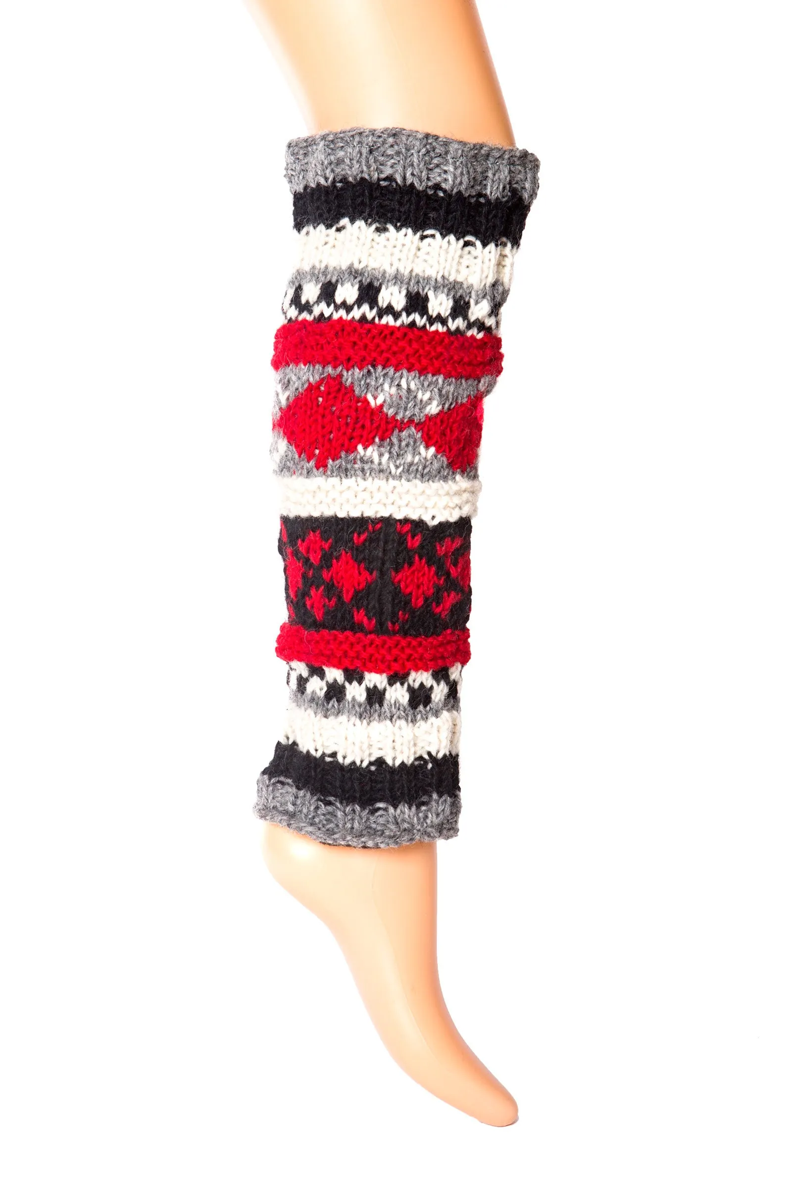 Hand-Knit Wool Leg Warmers / Boot Toppers