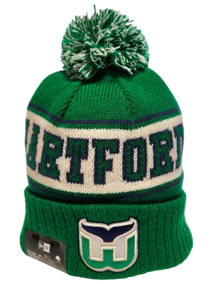 Hartford Whalers Retro Knit Fleece Lined Pom Toque