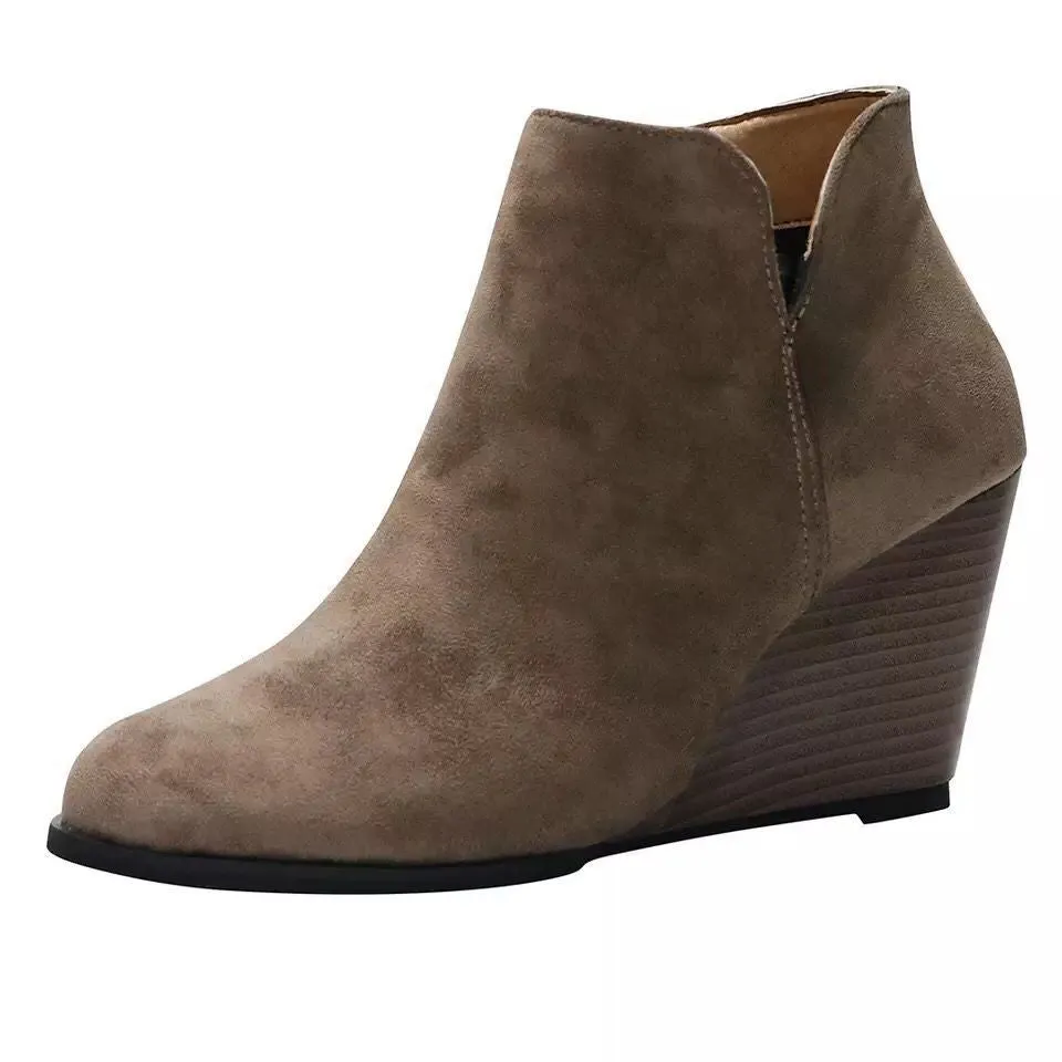 High Heel Ankle Boots with Side Zip