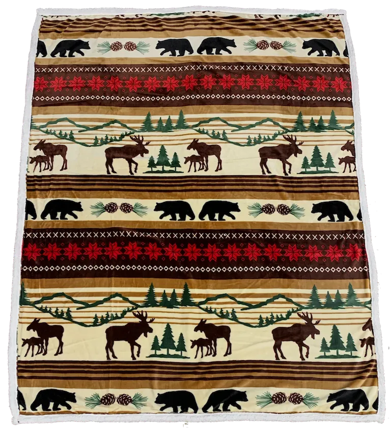 Hinterland Moose & Bear Fleece Throw