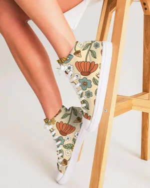 Hippie Mushroom Love Women's High Top Shoes