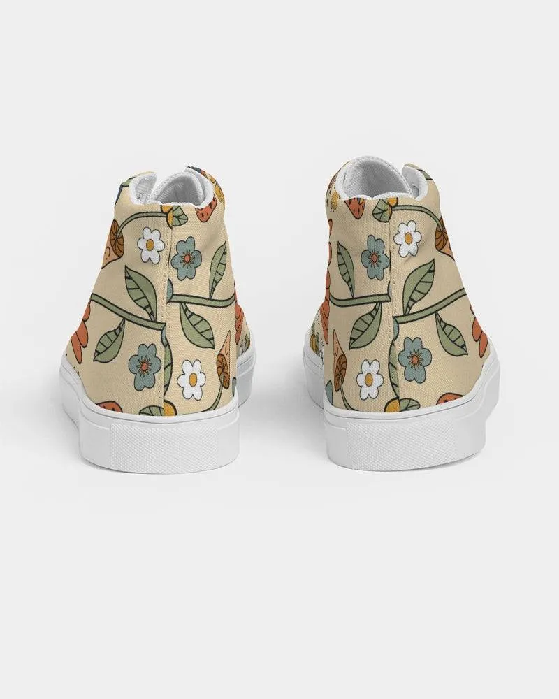 Hippie Mushroom Love Women's High Top Shoes