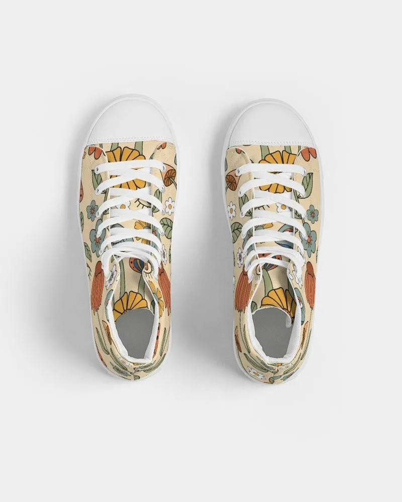 Hippie Mushroom Love Women's High Top Shoes