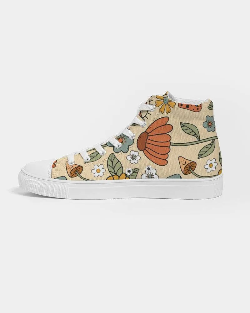 Hippie Mushroom Love Women's High Top Shoes