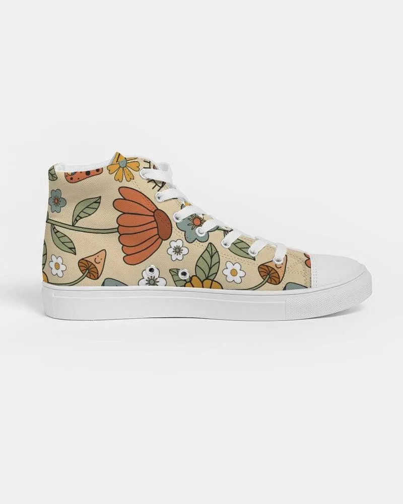 Hippie Mushroom Love Women's High Top Shoes