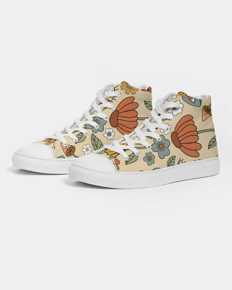 Hippie Mushroom Love Women's High Top Shoes