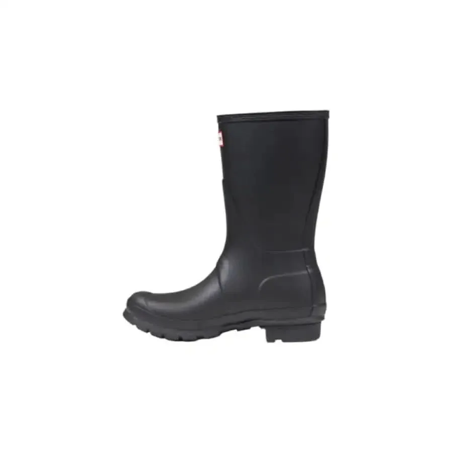 Hunter Women Black Rubber Ankle Boots