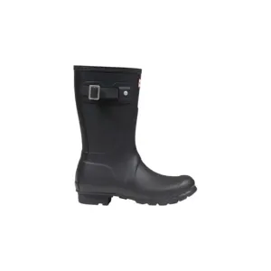 Hunter Women Black Rubber Ankle Boots