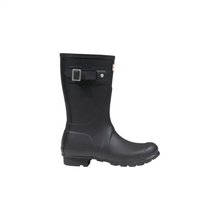 Hunter Women Black Rubber Ankle Boots