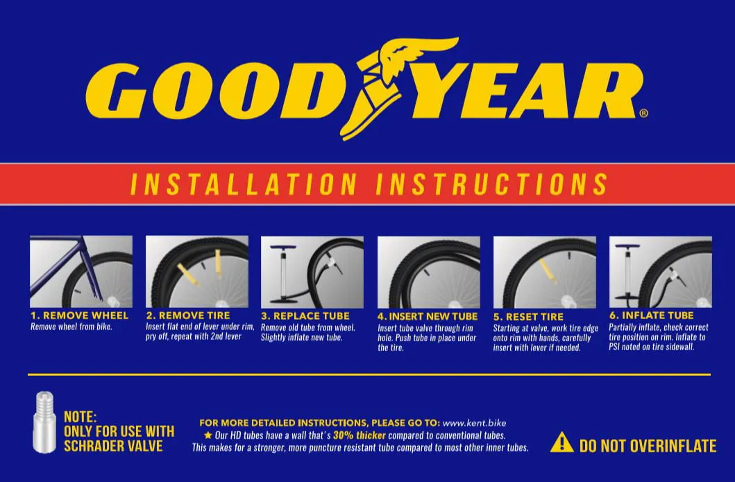 Import to AutoDS    Goodyear 26" x 1.9"-2.3" Heavy Duty Bike Tube, Tire Levers Included