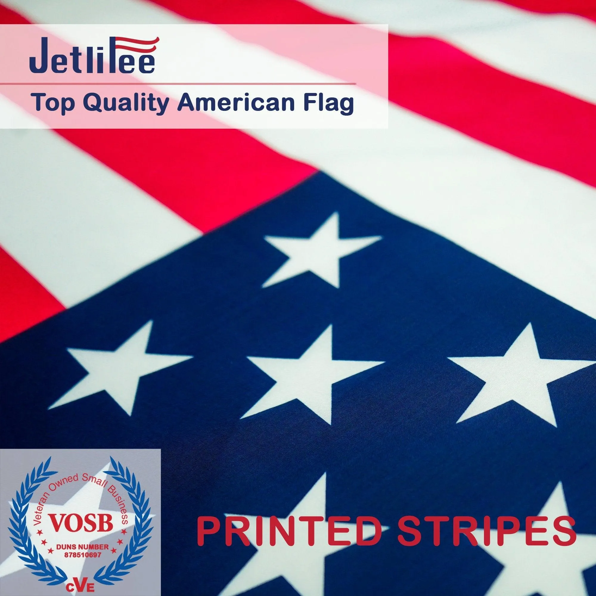 Jetlifee 3x5 Ft Printed Breeze American Flag Printed Stars