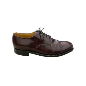 JOHNSTON &amp; MURPHY MEN'S BURGUNDY LEATHER ALDRICH II CAP TOE WINGTIPS  9D/B