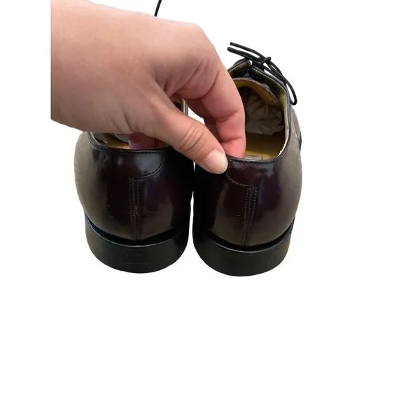 JOHNSTON &amp; MURPHY MEN'S BURGUNDY LEATHER ALDRICH II CAP TOE WINGTIPS  9D/B