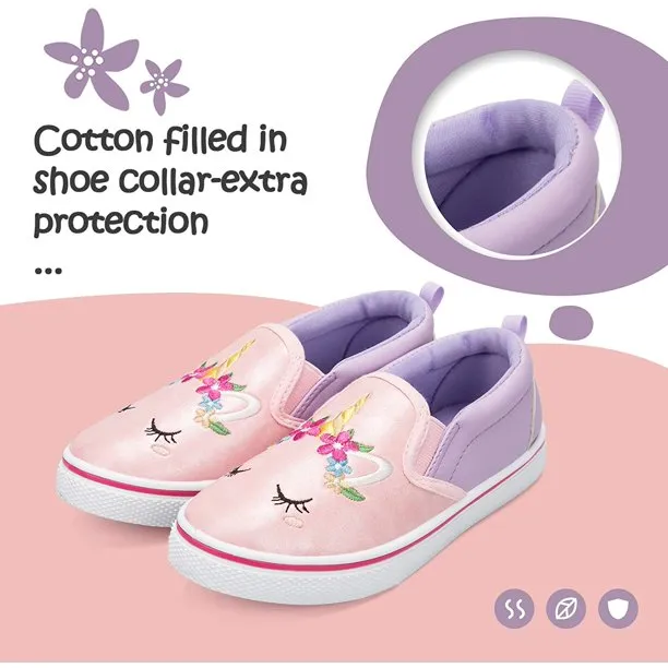 K KomForme Kids Pink Unicorn Casual Canvas Shoes Size 9 Toddler Girl